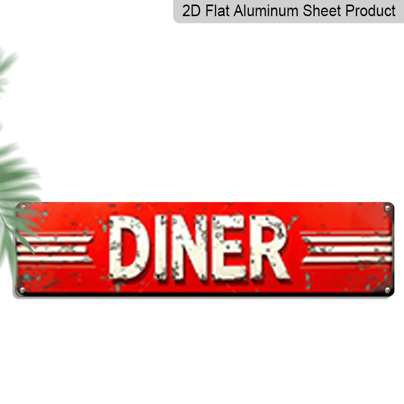 

Featuring A Retro DINER Design. Aluminum Decorative Sign - This Vintage-Style Wall Art Is Perfect for Classic American Restaurant Decor, Offering A 40cm x 10cm
