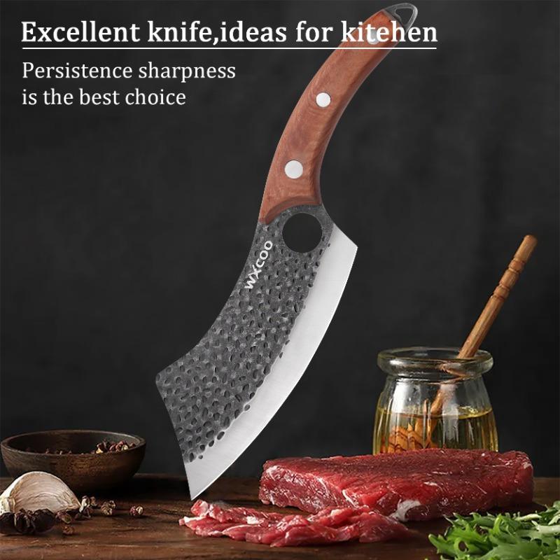 Stainless Steel Chef Knife Utility Knife Professional Vegetable Meat Cleaver Butcher Knife Fruit Knife Fish Knife Boning Knife w/Sheath Kitchen Tool