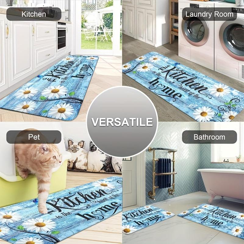 1PC Tranquil Waters Kitchen Rug Non-Slip Door Mat Pop design Bathroom Rug Bath Mat Carpet for Home Sink Laundry ecoreeree