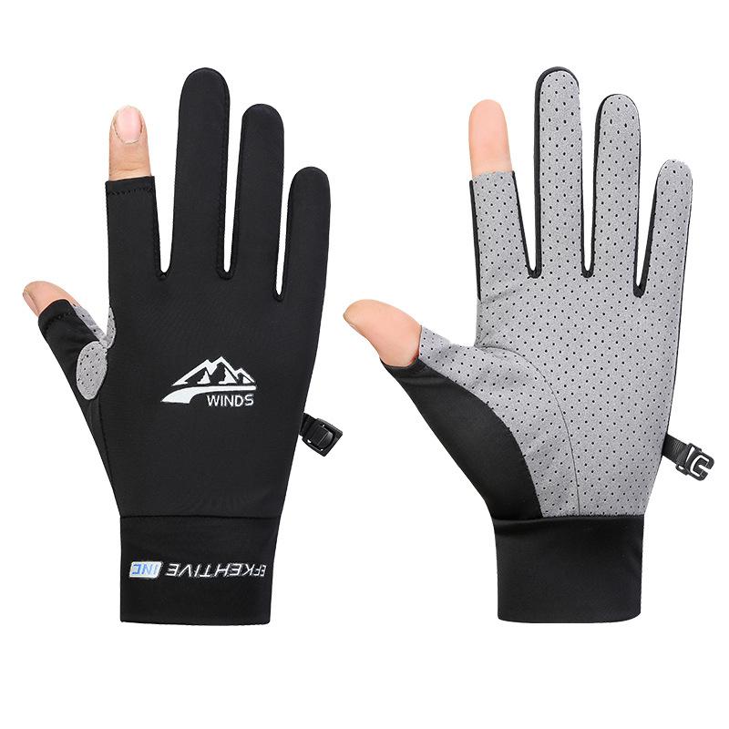 Cycling Gloves for Men Summer and Autumn Outdoor Sports Half Finger Exposed Full Finger Touch Screen Fishing Breathable Ice Silk Thin Gloves
