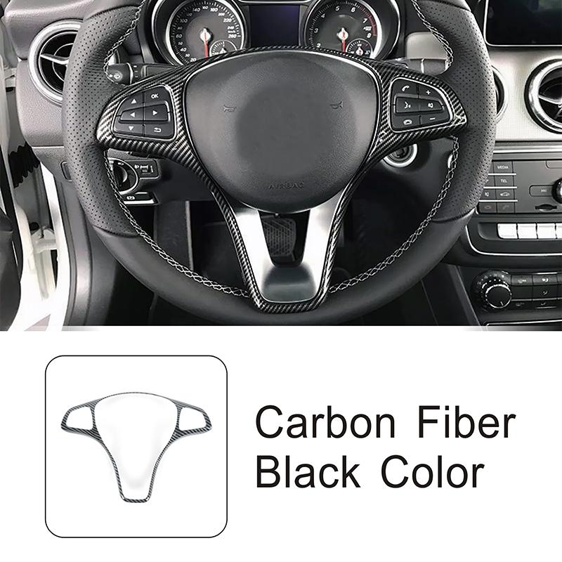 Carbon Fiber Color Car Steering Wheel Panel Frame Trim For Mercedes Benz C GLC E Class W205 W213 2016-2018 Interior Accessories