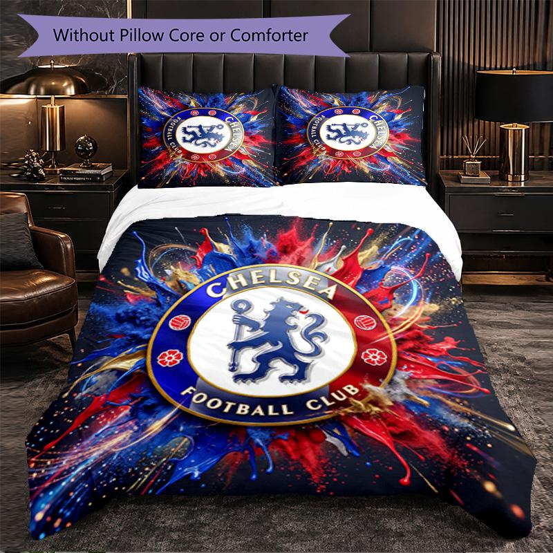 Set Biancheria da Letto Chelsea FC Modello 3 Pezzi Morbida Copripiumino in Microfibra con Federe per Camera da Letto