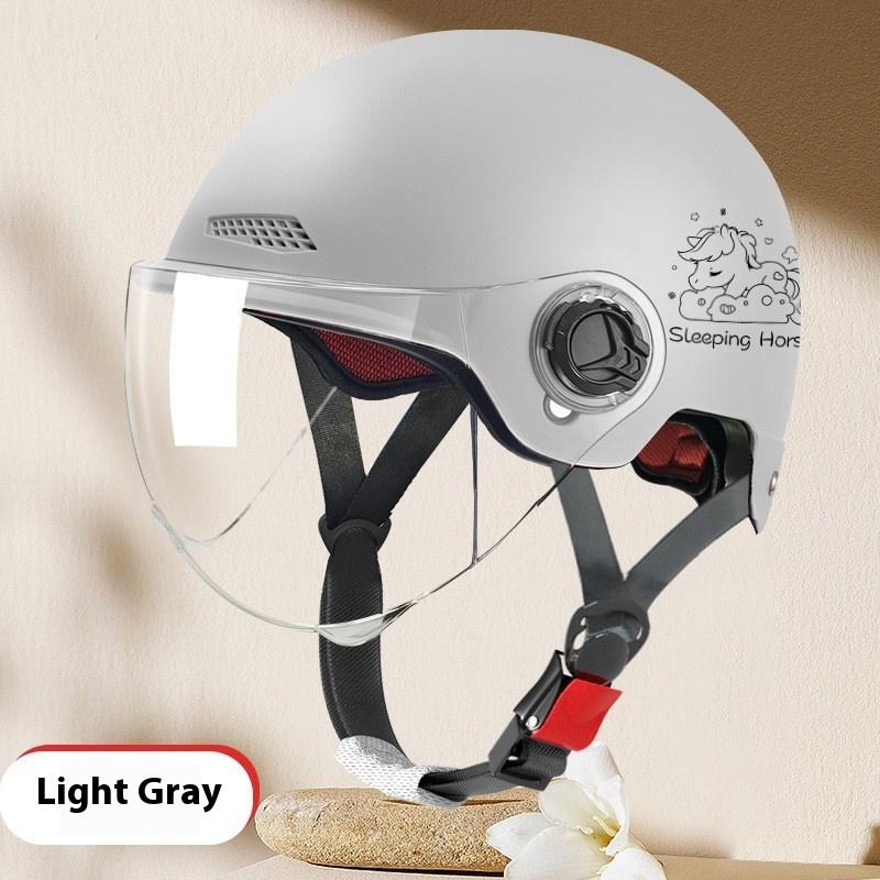 Electric Vehicle, Motorcycle, Women's Summer Battery Car, Half Helmet, Men's Four-season Universal Safety Helmet