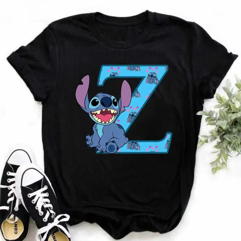 

Disney A-Z Letters Graphic Women T-shirt Kawaii Cartoon Print Short Sleeve T Shirt Female Summer Casual Top Cartoon Clothes Tee 4XL