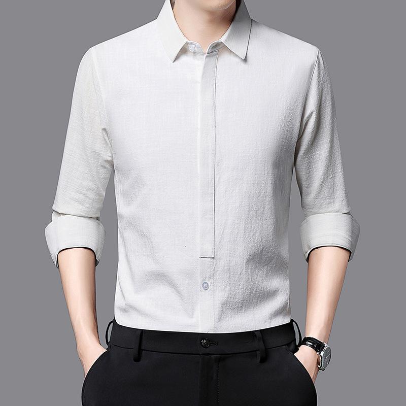 Осенняя новая мужская рубашка с длинными рукавами — фото 4