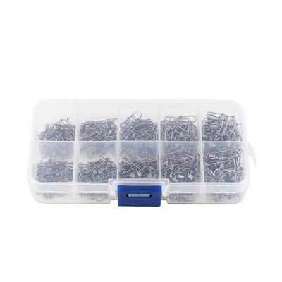 210pcs Box  High Strength Fishing Rolling Swivels with Snap Connectors Solid Fishing Tackle