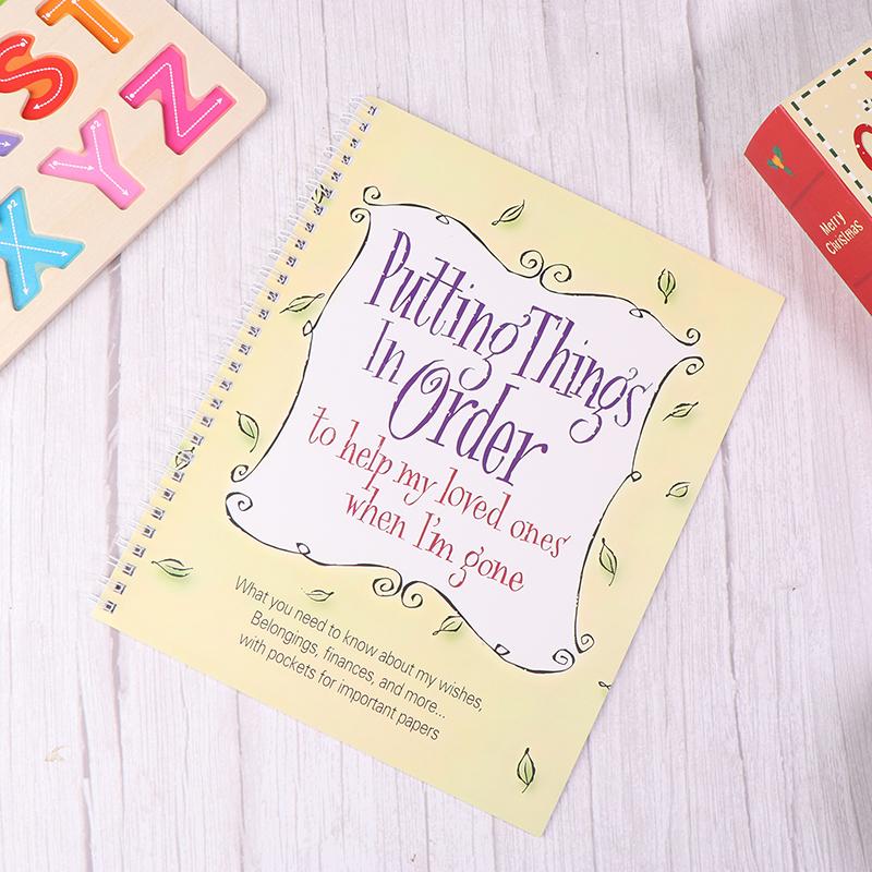 1Pc End Of Life Planner Workbook Putting Things In Order To Help My Loves When I`M Gone