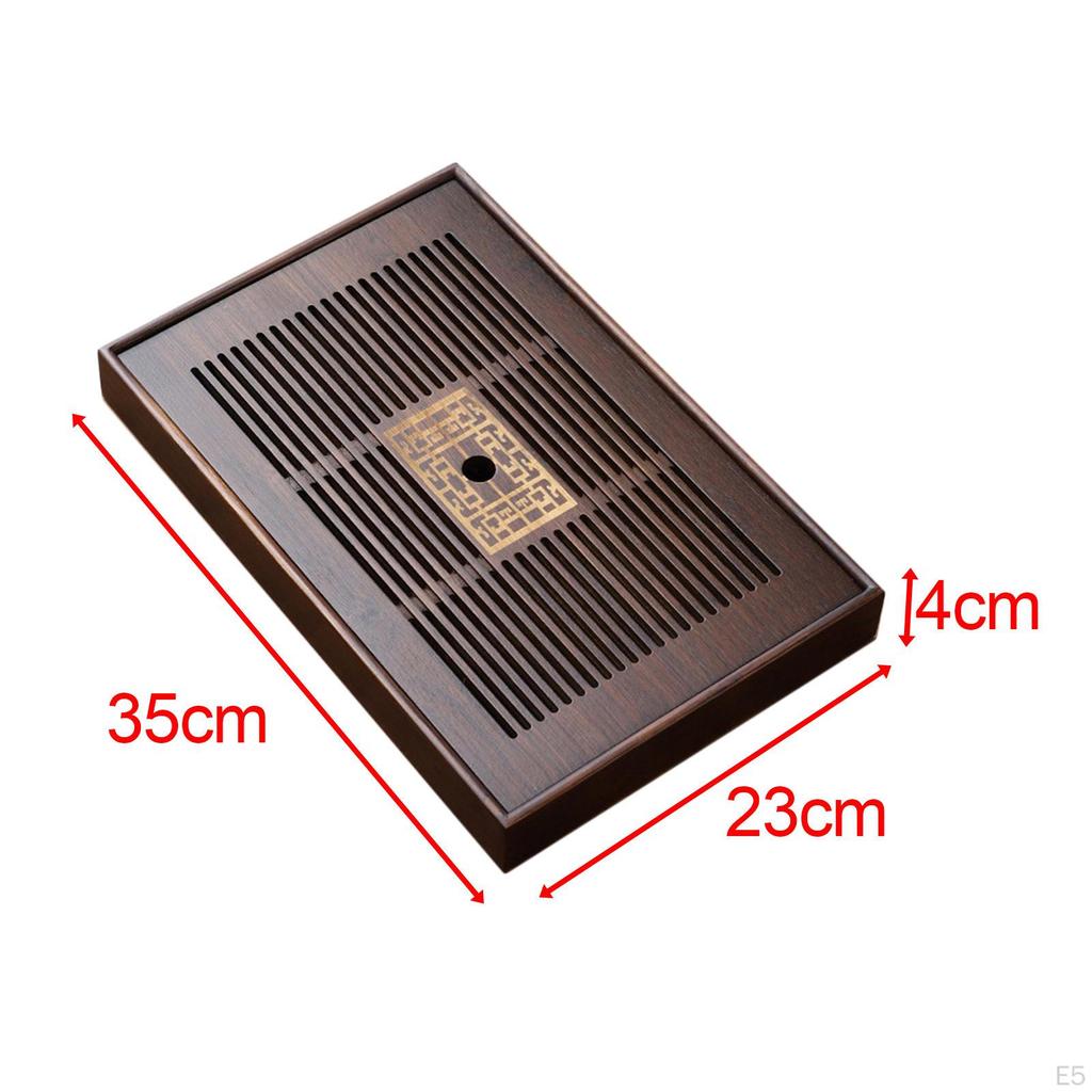 Bamboo , Drainage Type Plate, Tea Set Accessory, Serving Tray for Room