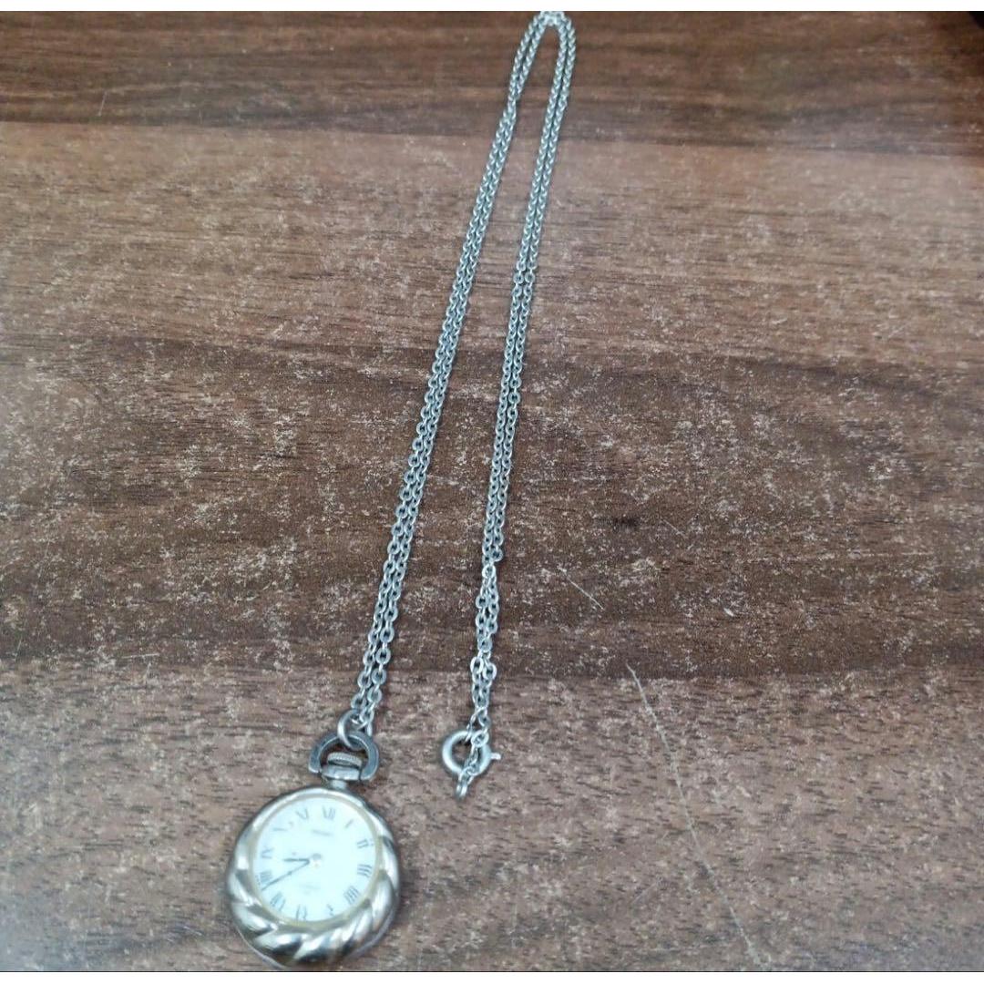 Used SEIKO Manual Winding Pocket Watch Pendant Watch Silver Color Vintage