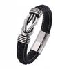 Men's Leather Bracelet Steel Leather 2