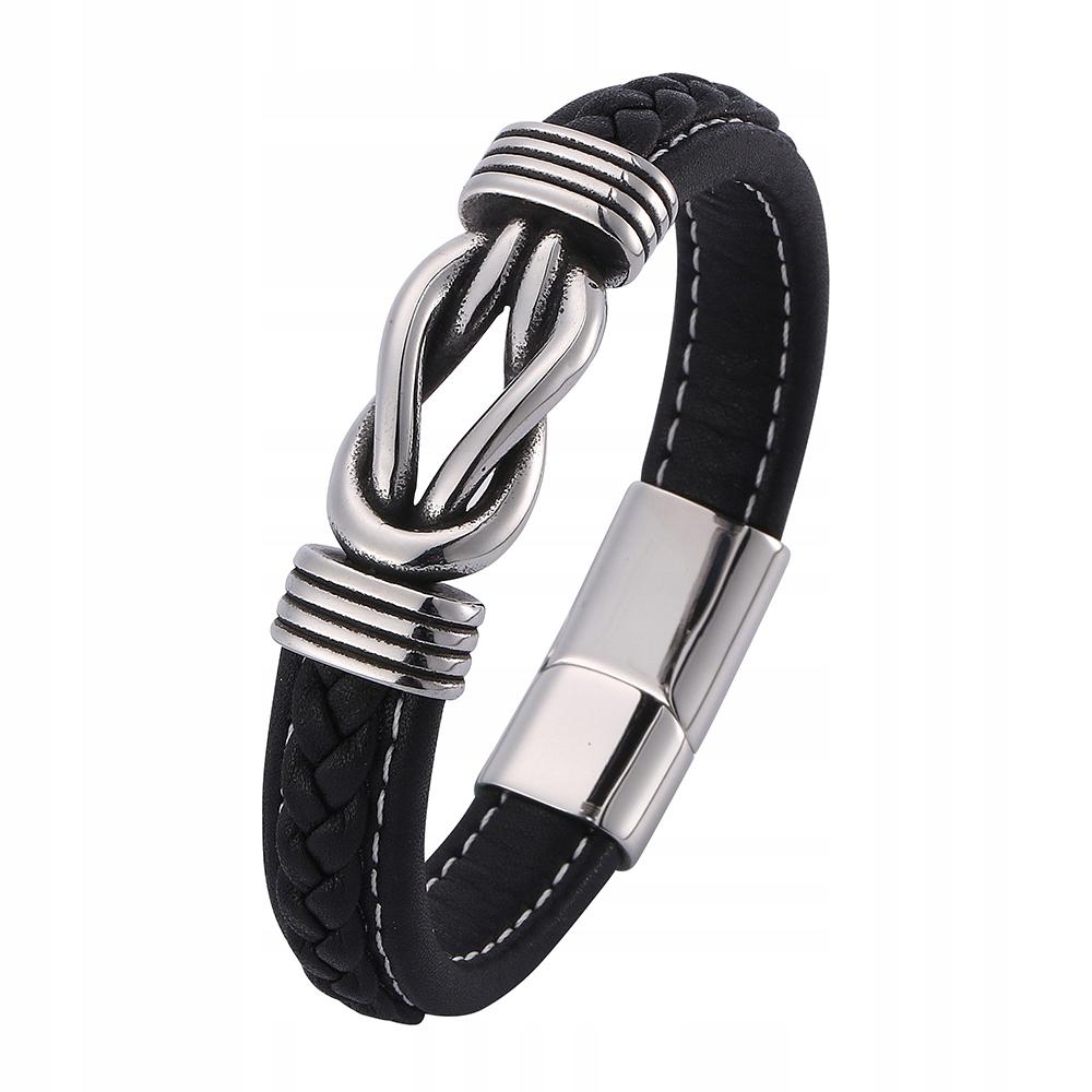 Men's Leather Bracelet Steel Leather 2