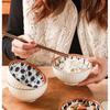 Japanese Ceramic Ramen Bowl Set - Small Porcelain Bowls for Rice, Soup, Snack, Side Dishes, Ice Cream - Microwave and Dishwasher Safe - 4 Pieces