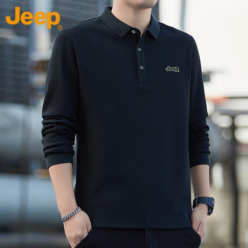 JEEP Men's Long Sleeve Polo T-Shirt