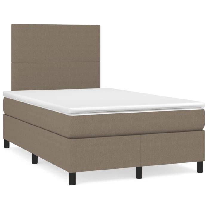 3141605 vidaXL Divan Bed with Mattress Taupe 120x200 Cm Fabric