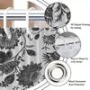 1 Solid Color Botanical Digital Painting Shower Curtain, Dense Floral Pattern, Polyester Fabric, Machine Washable, With Hooks