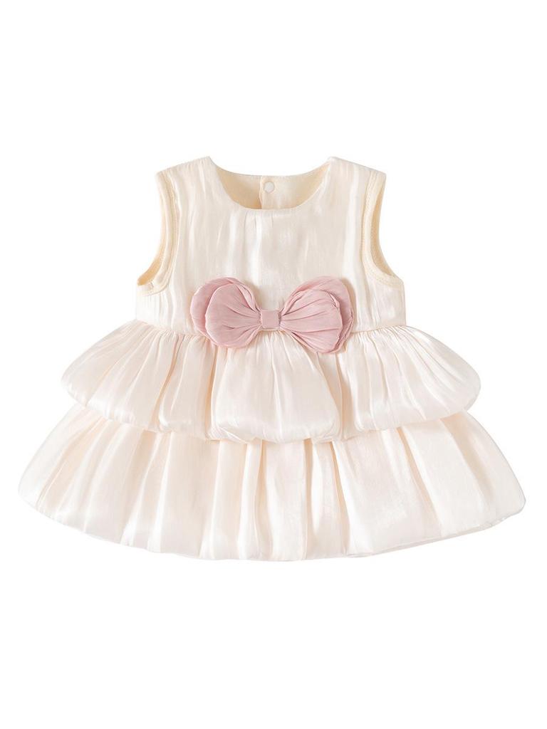 Sommer Baby Ärmelloses Prinzessinnenkleid & Strampler Kombi