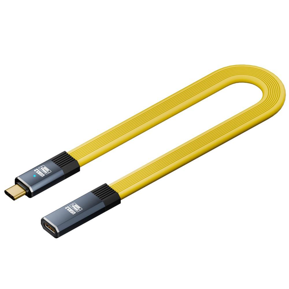 

20 Гбит/с USB 3.2 Type-C кабель PD 100 Вт USB-C Data Line Универсальный шнур для быстрой зарядки ноутбука 20cm жёлтый