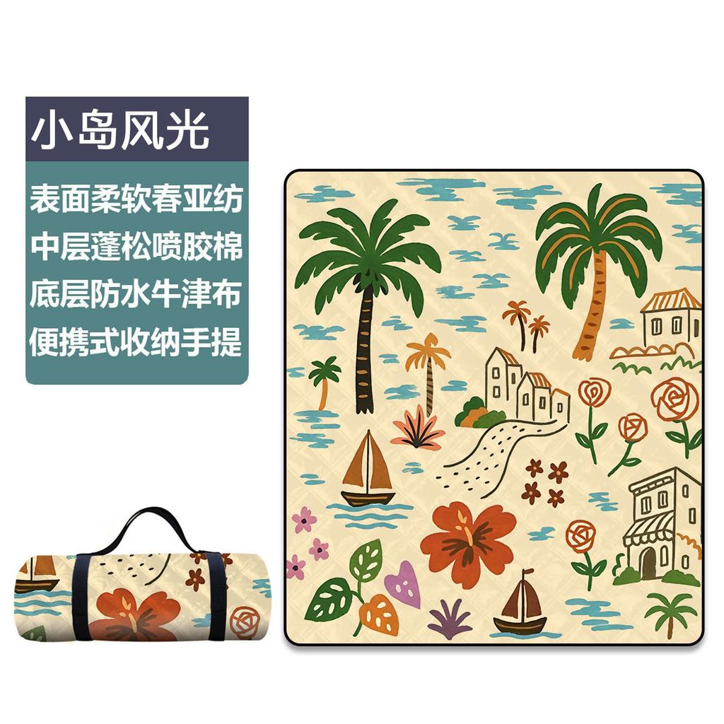 Ultrasonic Picnic Mat Thickened Camping Floor Mat Portable Beach Camping Mat Waterproof Outdoor Outing Cartoon Moisture-proof Mat