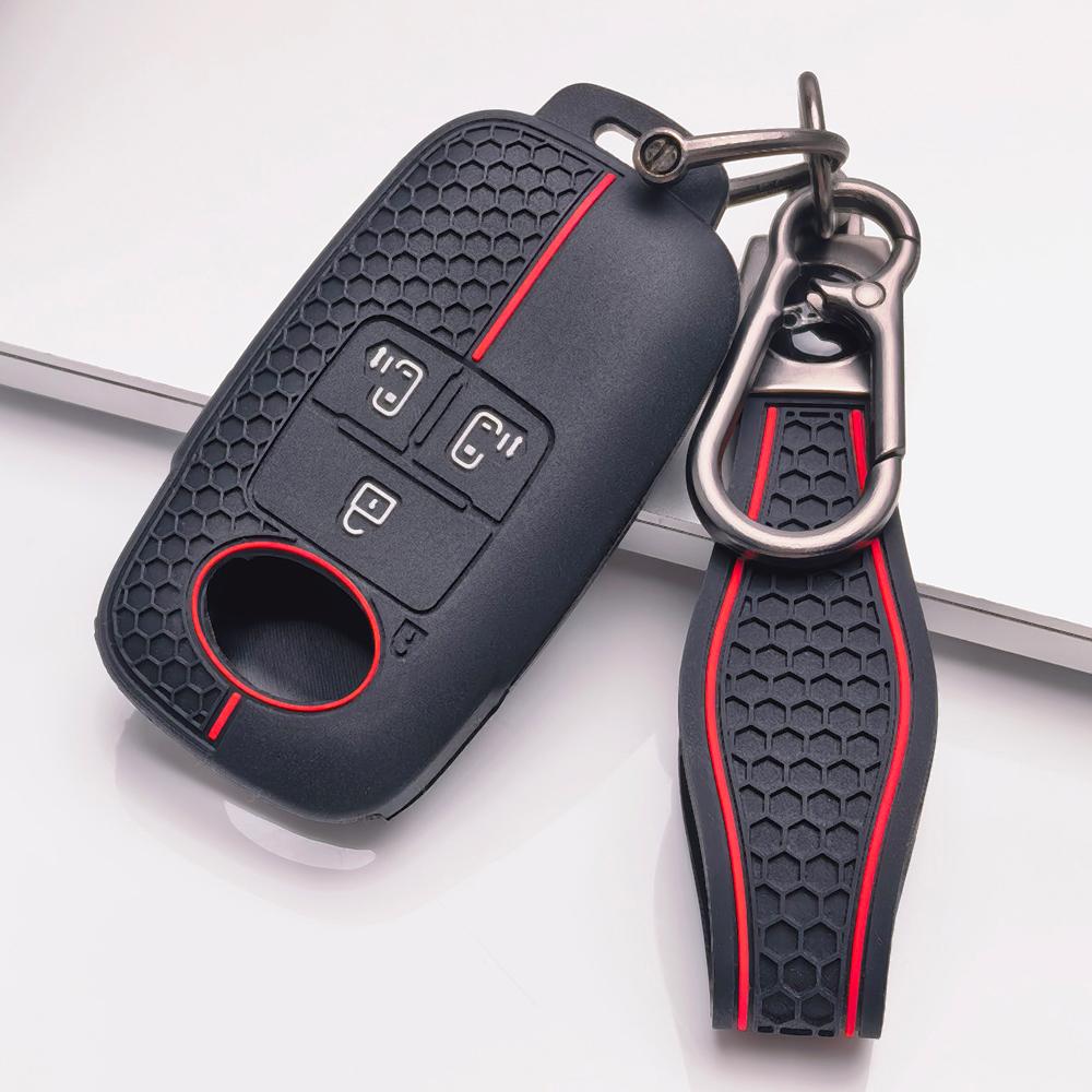 Silicone Key Fob Cover for Toyota Raize Tanto Rex Ativa Daihatsu Rocky Tanto Subaru Rex with Keychain Honeycomb Texture Shockproof Key Fob Protector