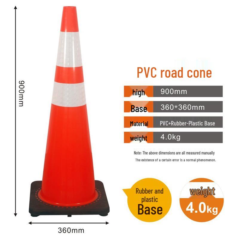 Reflective 70cm Rubber Traffic Cone - Road Safety Construction Warning Bollard