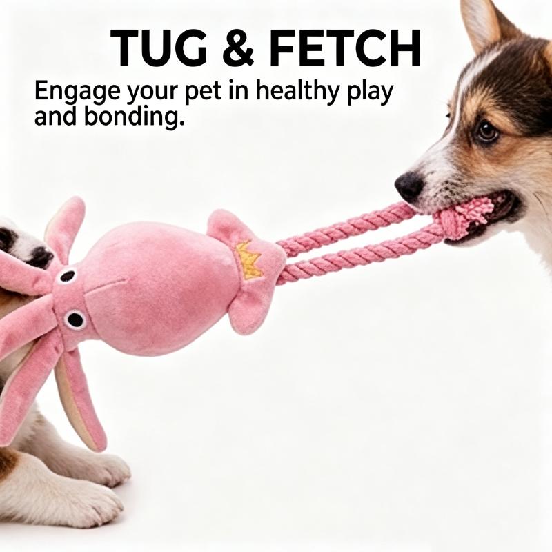 Squeaky Squid Toys For Dog Puppy Chew Toys Dog Teeth Cleaning Pet Toys Octopus Plush Toys Bb Cute Rope Toy Small Dogs Supplies