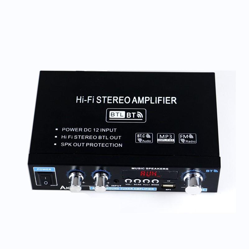 AK35 Bluetooth Stereo Audio Amplifier Home Karaoke Sound System Two Channel Car Digital Amplifier 12.5X19X4.5CM