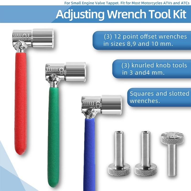 9 In 1 Valves Tappet Adjustment Tool Kit Small Engine Valves Tappet Adjusting Tool For Motorcycle ATVs Dirt Bike