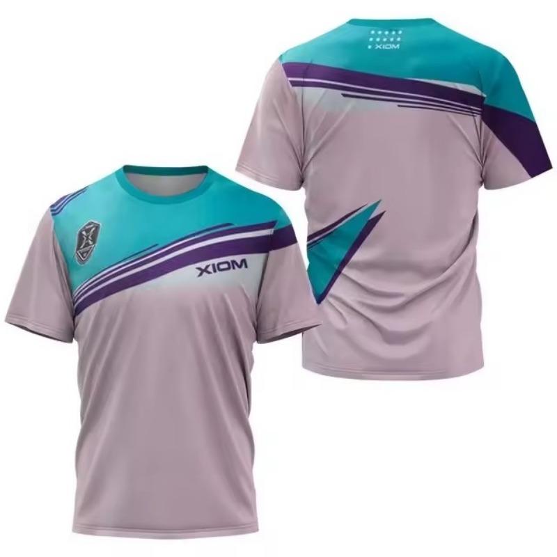 

Сучасна неонова футболка для чоловіків для настільного тенісу, чоловіча літня футболка для тенісу та бадмінтону, топ для клубу настільного тенісу, швидкосохнуча, з коротким рукавом M