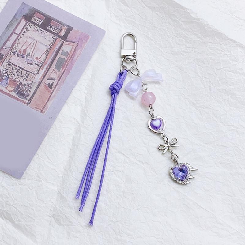 Modischer Perlen-Schlüsselanhänger-Charm mit Acryl-Anhänger Taschen-Schlüsselanhänger Schlüsselring Elegantes Damenmode-Accessoire