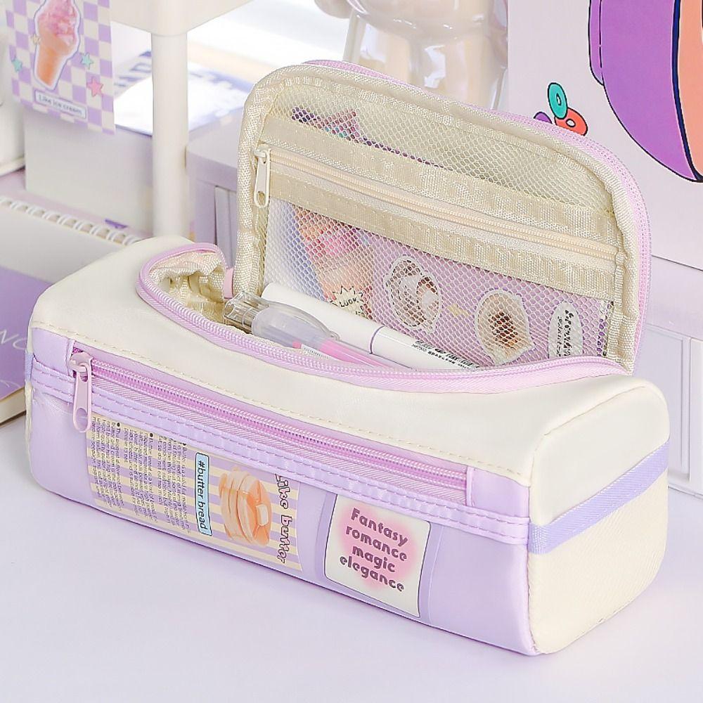 Star Pattern Pencil Case Zipper Design Stationery Storing Bag Stationery Organizer  School Office