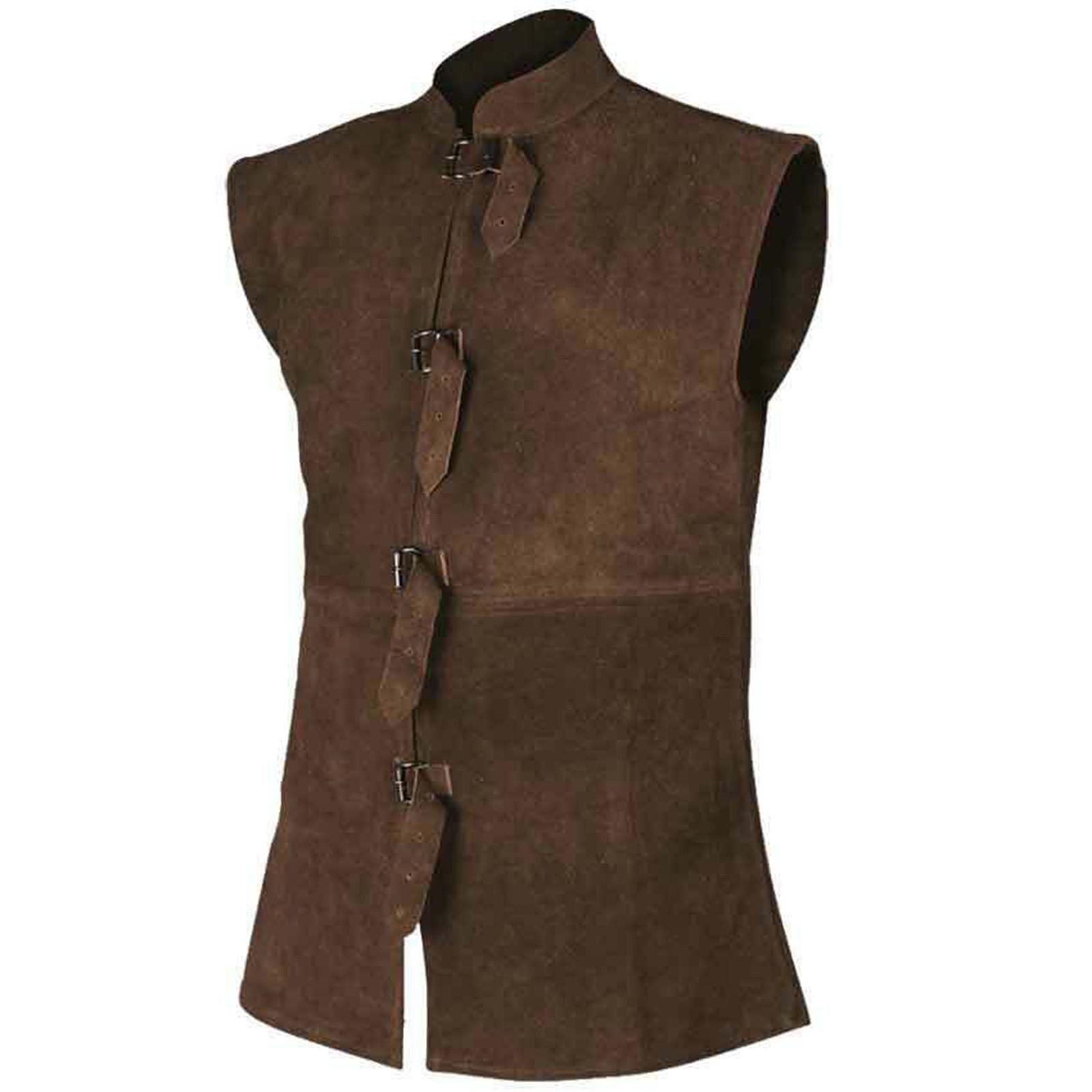 Medieval Renaissance Vest Gentleman Lace Up Waistcoat Kids Performance Costume S коричневый