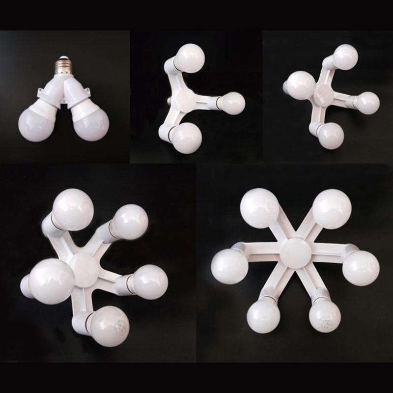 2/3/4/5/6/7 In 1 Light Bulb Socket Splitter, E26/E27 Light Socket Adapter Conventer, Standard Base LED Bulb Converter