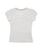 HIGH SCHOOL DISCO Striped Ribbon Puff Sleeve Short Sleeve_Melange Gray