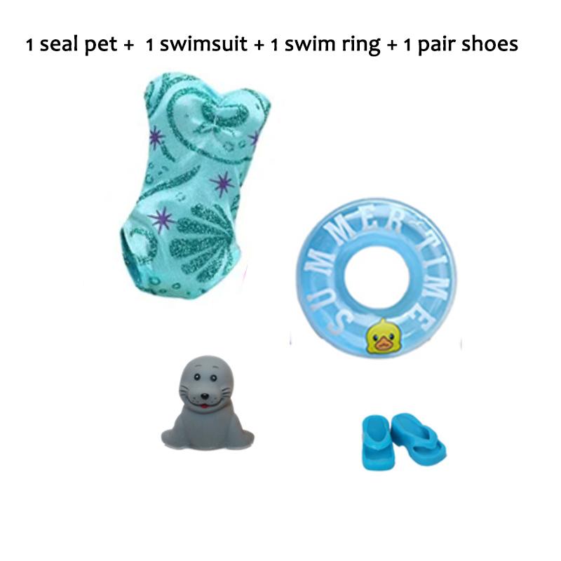 4Pcs 30cm/11.5 Set Funny Clothes Accessories Summer Swimwear Dolls Bikini Diving Suit Swim Ring Sunhat Beach Chair and for Kid Friendly Entertaining