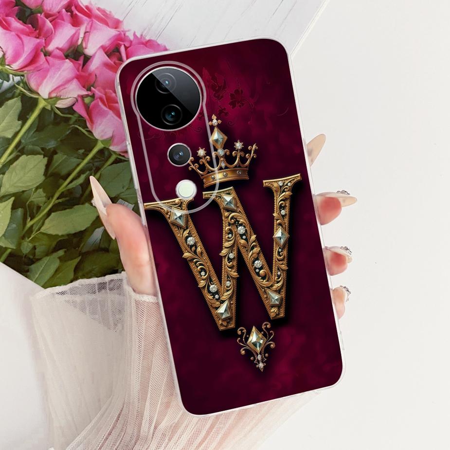 For Vivo V40 Pro Case V2347 Luxury Crown Letters Cover Soft Slim Phone Case For Vivo V40e V 40 Pro VivoV40 E V2403 Fundas Bumper