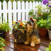 Puppy Figurine Planter Pot Decorative Small Bucket Planter with Cartoon Dog Statue for Desktop Office Windowsill