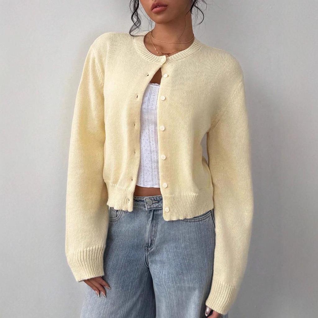 Women's Long Sleeve Knit Cardigan Sweater - Soft, Slimming, and Loose Fit for Autumn/Winter 2025