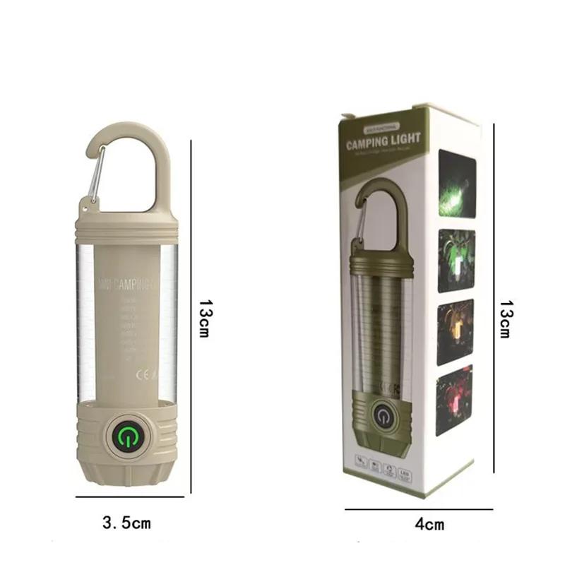 Camping Tent Lamps 1200mAh Rechargeable Outdoor Multifunctional Waterproof Portable Hanging Lantern Bright Durable Flashlight