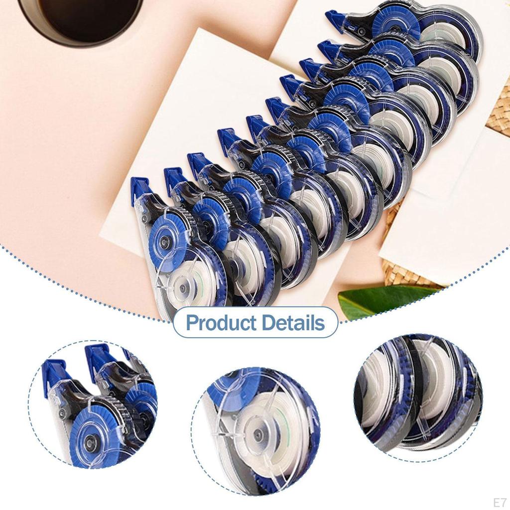 10Pcs Correction Tape with Dispenser Easy To Use Roller Pocket Eraser