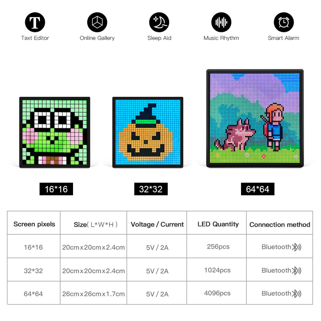 LED Smart Reklameskilt Digital Skjerm Matrise Piksel Skjerm USB 5V Bilderamme Bluetooth APP DIY Animasjon Morsom Tekst