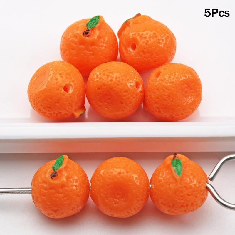 3D Simulated Fruit Resin Pendants 5Pcs Fun Fruit Charms for DIY Party Favors Earring Bracelet Jewelry Making Crafts