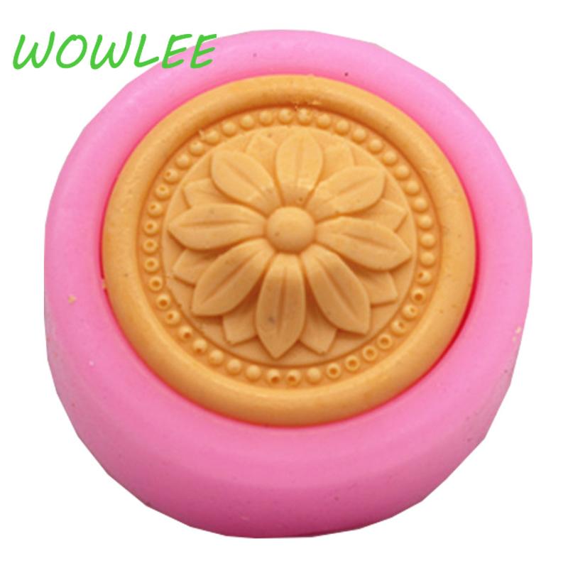 

Силиконовые формы для мыла круглые с цветочными узорами Формы для изготовления Принадлежности для выпечки смолы