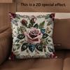 2D Vintage Rose Embossed Floral Throw Pillow Covers Pattern Cushion Cover Suitable For Sofa Bedroom Car Pillow Cover