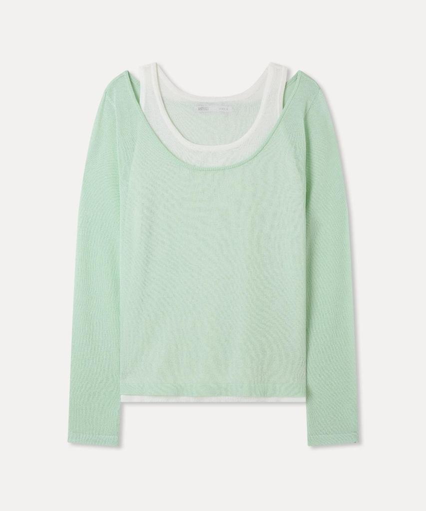 MIXXO Two-Tone Layered Knit Re Kag55Ss_Miwkag70Qt