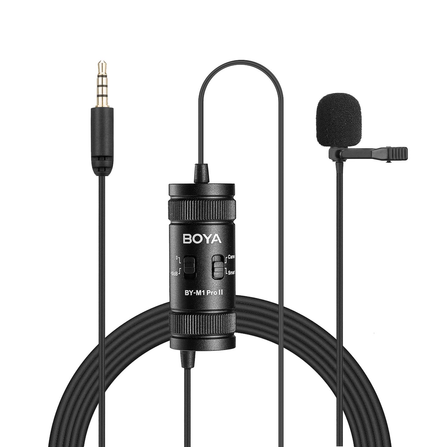 BOYA BY-M1 PRO/BY-M1 PRO II 3.5mm TRRS Wired Lavalier Lapel Microphone for Smartphone PC Camera Recording Youtube Live Streaming BY-M1 PRO II.