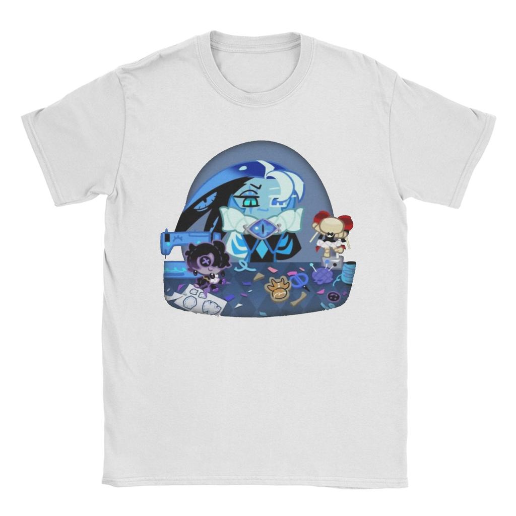 Printed Shroomie Shadow Milk Cookie T-Shirt Men Cotton Short Sleeve Cookie Run Kingdom Crewneck Summer Tops Shirts