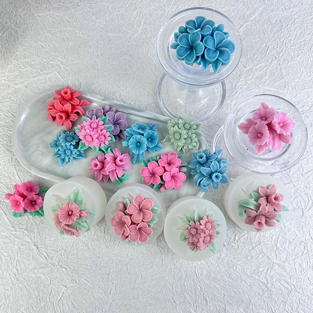 Multipurpose Flower Candle Sturdy Silicone Mould Small Size Craft Supplies for Stylish Candle Making and Decoration