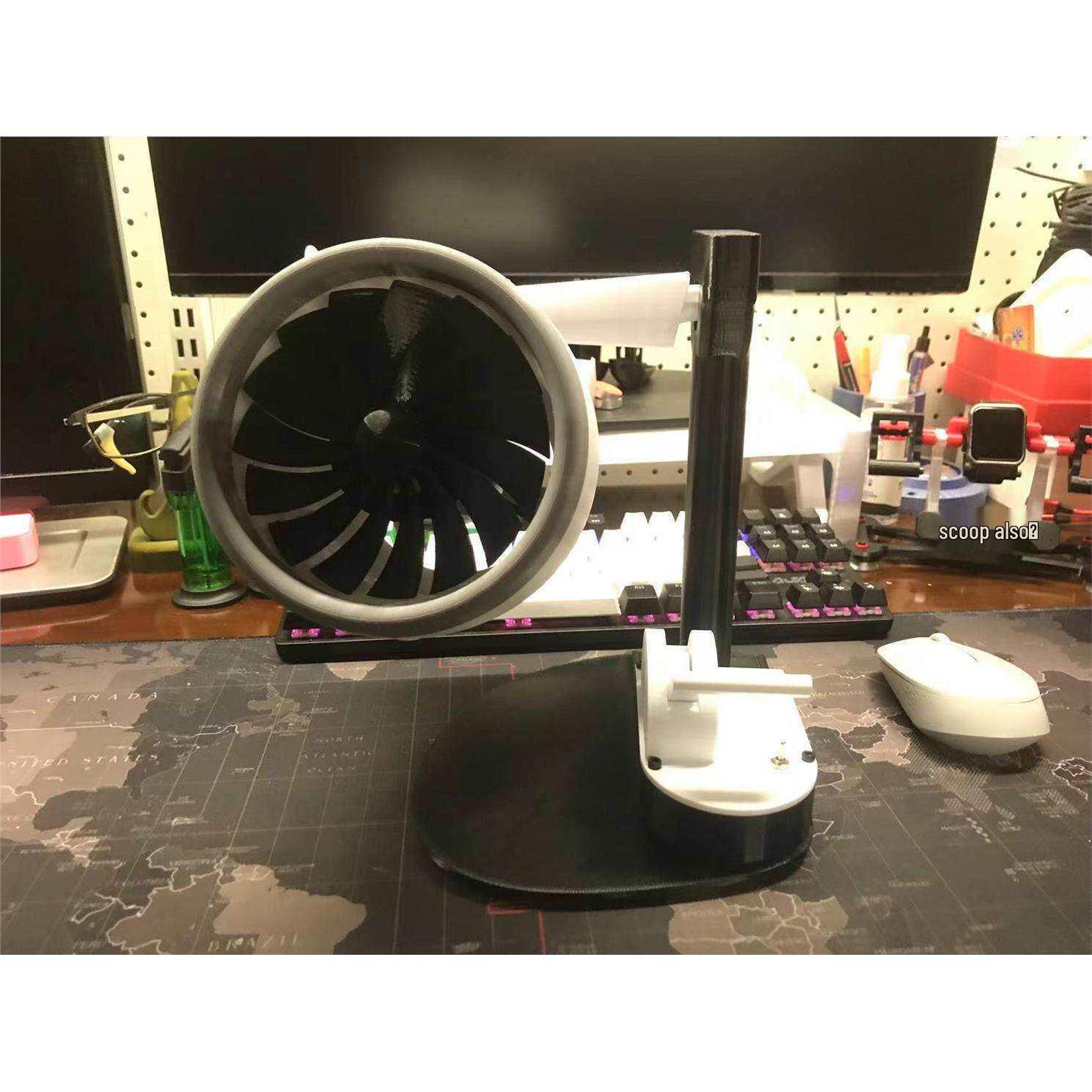 

New Creative Desktop Turbine Airplane Engine Fan with LED Default Option