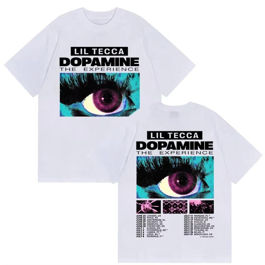 

Rapper Lil Tecca Dopamne The Experience Tour 2025 Graphic T Shirts Mens Hip Hop Fashion Cotton Short Sleeve Tshirt Streetwear S