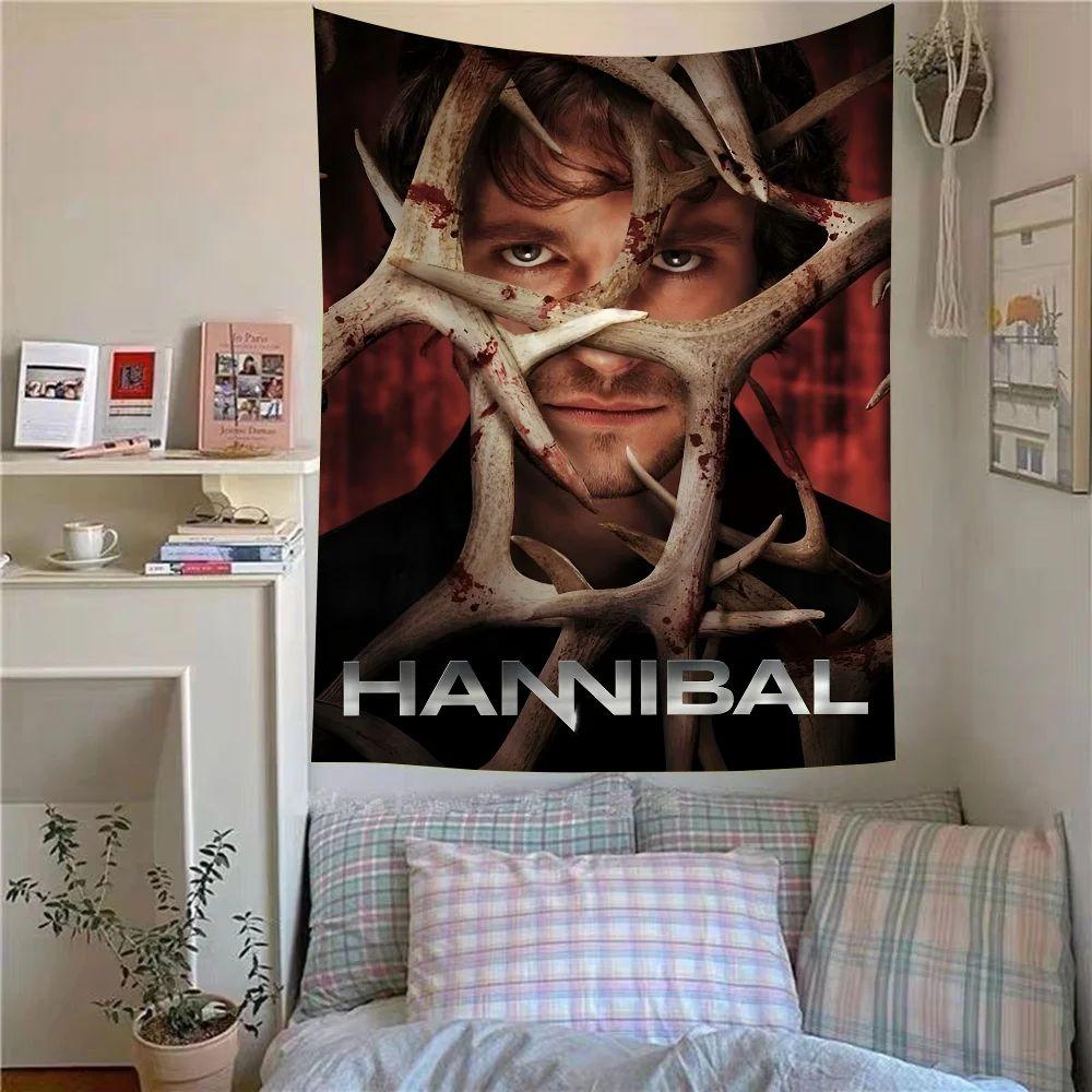 Tapestry of the classic film Hannibal printed close-up 75x100 чёрный